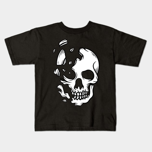 Skull head Kids T-Shirt by gggraphicdesignnn